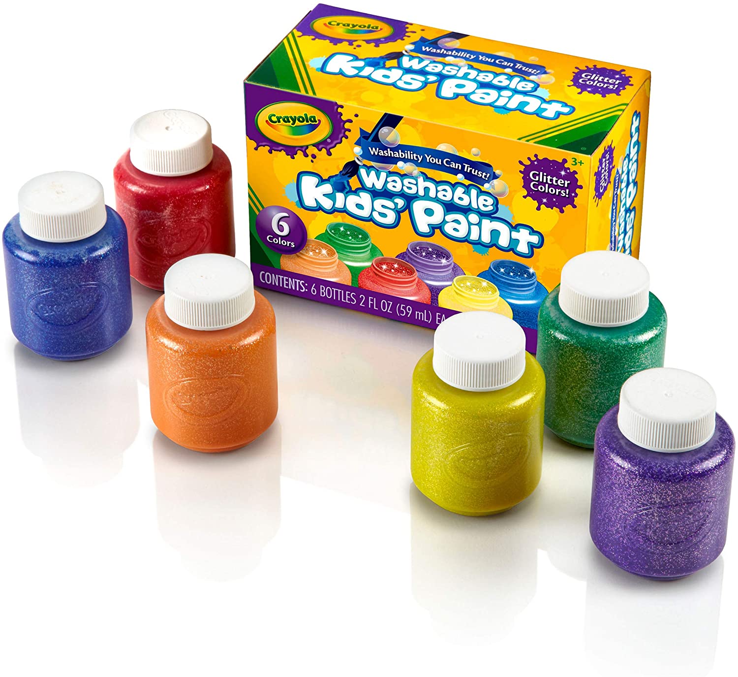 Crayola Washable Glitter Paint, 6 Colours - Zorley.com